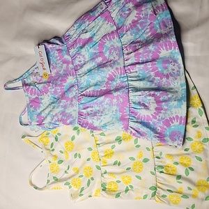 Cat & Jack Girl’s Sleeveless Cross Back Lemon & Tie Dye Dresses
